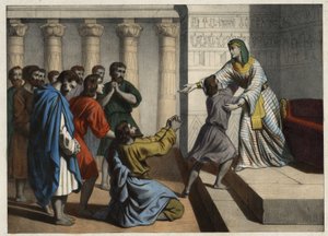 Joosef patriarkka, nimeltään Egyptin Visir, tunnustivat hänen veljensä, jotka saivat hänet uskomaan kuolemaansa pyytämään anteeksi. Anonyymi kaiverrus 1800-luvulta. tekijältä Unknown artist