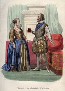 Ranskan kuningas Henrik IV (Henry IV) (1553-1610) ja hänen rakastajatar Gabrielle d