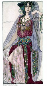 Kundryn puvut Richard Wagnerin oopperaa "Parsifal" varten. Wien tekijältä Unknown Artist
