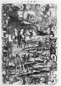 Phaetonin kaatuminen (Phaethon) - Oviden teoksessa "Les Metamorphoses" - Editions de Paris tekijältä Unknown artist
