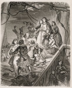 La galère de Saint Louis - teoksessa "Paavien, kuninkaiden, kuningattareiden, keisarien historia, vuosisatojen halki" Maurice Lachatre 1857 tekijältä Unknown artist