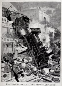 Onnettomuus Gare Montparnassella Pariisissa - "" Le Petite Journalissa" tekijältä Unknown artist