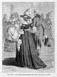 Ladies of Paris salamanvarsihattu 1778 - kaiverrus tekijältä Unknown artist