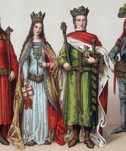 Ladislas II tai V Jagellon (1350-1434), Liettuan suurruhtinas ja Puolan kuningas. 1800-luvun kromolitografia. tekijältä Unknown artist