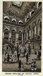 Uuden oopperan (Opera Garnier) suuret portaat Pariisissa. tekijältä Unknown artist