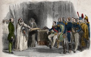 Napoleon III vapauttaa Abd-el-Kaderin Amboisen linnasta tekijältä Unknown artist