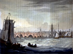 London Bridge ja Southwarkin katedraali, Englanti. tekijältä Unknown artist