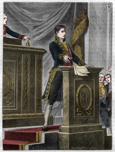 Lucien Bonaparte, ranskalainen poliitikko, puhuu kansalliskokouksessa Pariisin kunnialegioonan perustamislaista tekijältä Unknown artist
