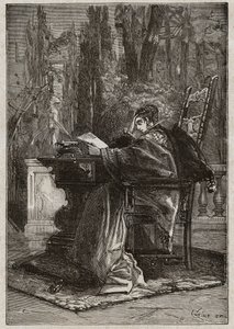 Lucrece Borgia (1480-1519) Dying Hand Leon X:lle (Leone 10) (1475-1521) - kaiverrus Oscar Pion teoksesta "Lucrezia Borgia" - 1883 tekijältä Unknown artist