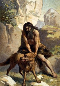 Lykantropia: Sen, joka luulee muuttuneensa sudeksi, huijaus. 1800-luvun kromi tekijältä Unknown artist