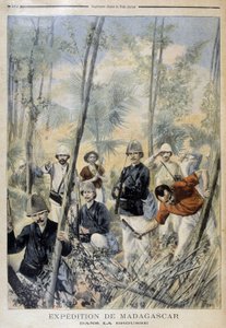 Madagaskarin retkikunta: pensaassa - "" Le Petit Journalissa", elokuussa 1895 tekijältä Unknown artist