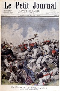 Madagaskarin retkikunta: hovan leiri - "" Le Petite Journal" -julkaisussa 6.2.1895 tekijältä Unknown artist