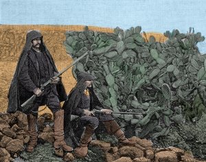 Mafia (Cosa nostra) Sisiliassa: picciotti nuoret mafian jäsenet, 1800-luvun loppu. tekijältä Unknown artist