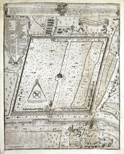 Kartta Milanon lazaretista Milanon suuren ruton aikana vuonna 1630 (piirustus tekijältä Unknown artist