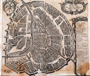 Kartta Moskovan kaupungista Venäjällä 1600-luvulla. Paris, B.N. tekijältä Unknown artist