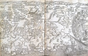 Palestiinan kartta - Bernard de Breydenbachin teoksessa ”Pyhät peregrinaatiot”. tekijältä Unknown artist