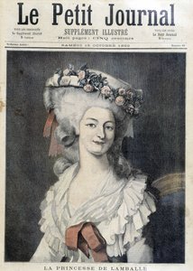 Marie Therese of Savoie Carignan (1749-1792), Lamballen prinsessa - Kansi "" The Petity Journal"" tekijältä Unknown artist
