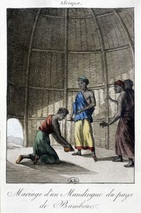 Avioliitto Mandinguesissa (Mali?), Afrikka - kaiverrus tekijältä Unknown artist