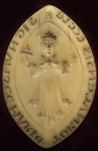 Tournain luvun sinetin matriisi. Käytetty 1100-luvulta lähtien. Merovingien kuninkaan Chilpéricin kuvalla (norsunluu( tekijältä Unknown artist