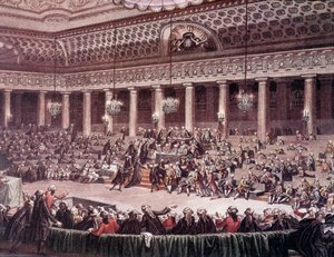 Perustuslakia säätävän kokouksen kokous 4. elokuuta 1789 yöllä etuoikeuksien poistamiseksi tekijältä Unknown artist