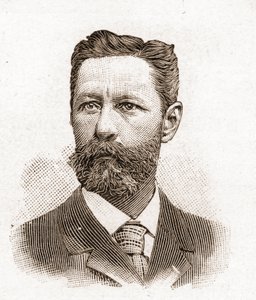 Academy Francaisen jäsenet vuonna 1895: muotokuva Eugene-Melchior (Eugene Melchior) de Vogue (1848-1910), ranskalainen kirjailija. tekijältä Unknown artist