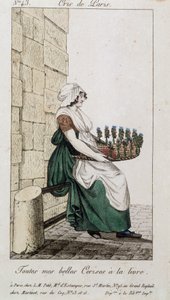 Kirsikoiden kauppias - "" Cris de Parisissa"", deb. 1800-luvulla tekijältä Unknown artist