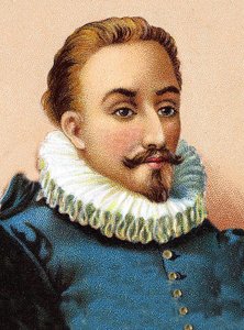 Miguel de Cervantes Saavedra 1547-1616 - Muotokuva Miguel de Cervantesista (1547-1616), espanjalainen runoilija ja näytelmäkirjailija tekijältä Unknown artist