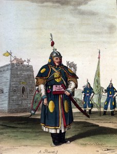 Military Chinese manchou - teoksessa "Le costume ancien et moderne", kirjoittanut J. Ferrario, toim. Milano tekijältä Unknown artist