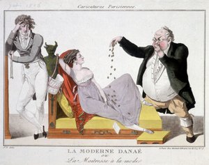 Moderni Danaé tai muodikas mairess (prostituutio) - karikatyyri tekijältä Unknown artist