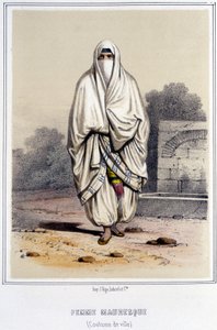 Maurilainen nainen kaupunkiasussa Algerissa 1800-luvun jälkipuoliskolla. tekijältä Unknown artist