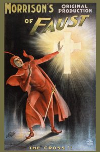Morrisonin alkuperäinen tuotanto Faust - risti! - juliste Faust-näytelmälle: "" la Croix"" tekijältä Unknown artist