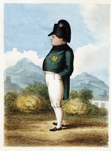 Napoleon Bonaparte Saint Helenan saarella - Tuntematon tykistöupseeri - 1817 - Vesiväri paperille - 30x22,6 - Yksityiskokoelma tekijältä Unknown artist