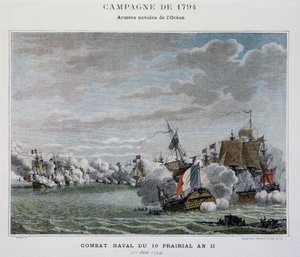 Meritaistelu, du 10 prairial An II (1794) - elokuvassa ”Napoleonin meritaistelut”” tekijältä Unknown artist