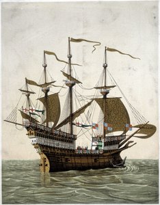 Englannin Henrik VIII:n (1520) laiva - J. Holbeinin mukaan tekijältä Unknown artist