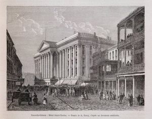 New Orleans (New Orleans): Hotel Saint-Charles (Saint Charles) - elokuvassa "Le tour du monde", 2. lukukausi 1876 tekijältä Unknown artist