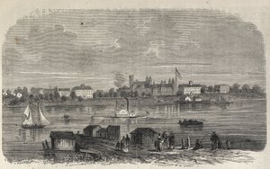 New Yorkin osavaltio - Emigration Commission Establishment - Ward Island - Kaiverrus "The Illustrous Universe" vuodelta 1869 tekijältä Unknown artist