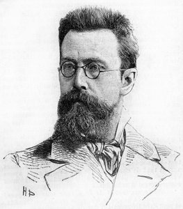 Nikolai (Nikolai) Rimski Korsakov (Rimski-Korsakov) (1844-1908), venäläinen säveltäjä. Kaiverrus vuodelta 1889. tekijältä Unknown artist