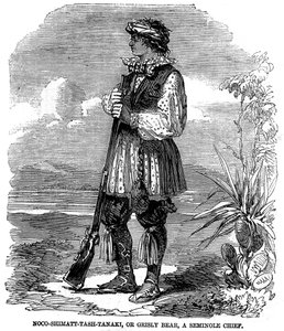Noo-Shimatt-Tash-Tanaki, eli karhun karmea karhu, seminole-heimopäällikkö. tekijältä Unknown artist