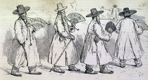 Merkittävä Sbin Pon (Kree) kylästä kävelyllä (1800-luvun lopulla). tekijältä Unknown artist