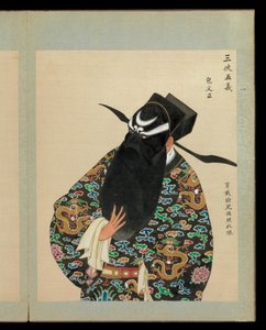 Sata muotokuvaa Pekingin oopperan hahmoista, 1800-luvun loppu - 1900-luvun alku (viidenkymmenen lehden albumi; muste, väri ja kulta silkille). tekijältä Unknown Artist