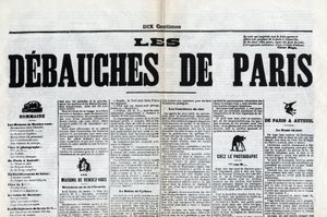 Yksi sanomalehdistä "Les debauches de Paris", 1800-luvun lopulla. tekijältä Unknown artist