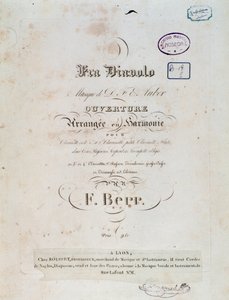 D. F. Auberin sarjakuvaoopperan Fra Diavolo tai The Hotelery of Terracinen avaus tekijältä Unknown artist