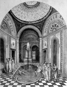 Itämaiset kylpylät Budapestissa. Vaaleanpunainen huone tekijältä Unknown artist