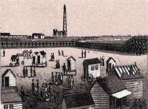 Oostende (Oostende), Belgia: näkymä itäkylpylöihin ja satamaan (satama, satama). kirjassa "" Maailma havainnollistaa 168 näkymää"" Päiväämätön (1800-luvun loppu) tekijältä Unknown artist