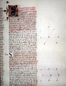 Sivu käsikirjoituksesta "" Geometrian elementit" - kirjoittaja Euclid, matemaatikko 3. vuosisadalla eaa. ¿ tekijältä Unknown artist