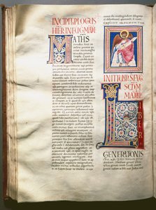 Exultetin sivu (liturginen laulu) (Ms.724/3-Carta7) Enlumine-käsikirjoitus 1100-luvulta. Rooma, Biblioteca Casanatense tekijältä Unknown artist