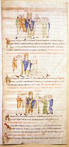 Valaistun Raamatun sivu (Ms.723-Foglio 138v.) 1100-luvun alusta. Himmeä. 52,8x38 cm Rooma, Biblioteca Casanatense tekijältä Unknown artist