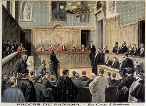 Panaman tapaus: Assize Court - julkaisussa "" Le Petity Journal" 2.1.1898 tekijältä Unknown artist