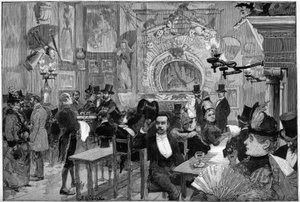 Pariisi 1887: Varjojen teatteri "Cat Noirin" kabareessa. tekijältä Unknown artist