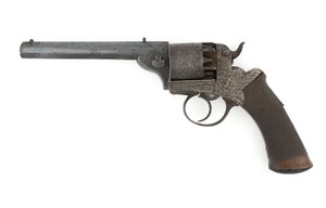 Lyömäsoittimen sivuvasararevolveri, mahdollisesti .38 tuuman kaliiperi, n. 1860-luku (revolveri, lyömäsoittimet, sivuvasara) tekijältä Unknown artist